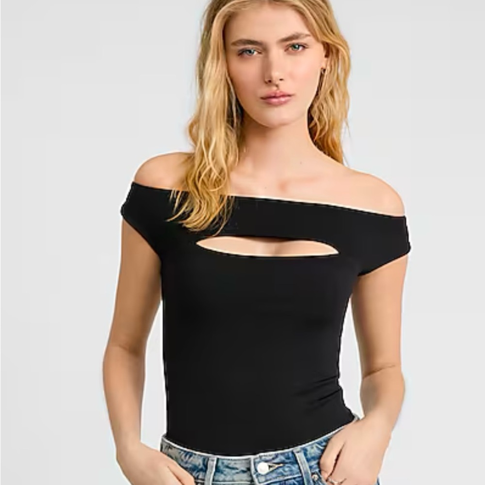 Express Black Off-Shoulder Bodysuit